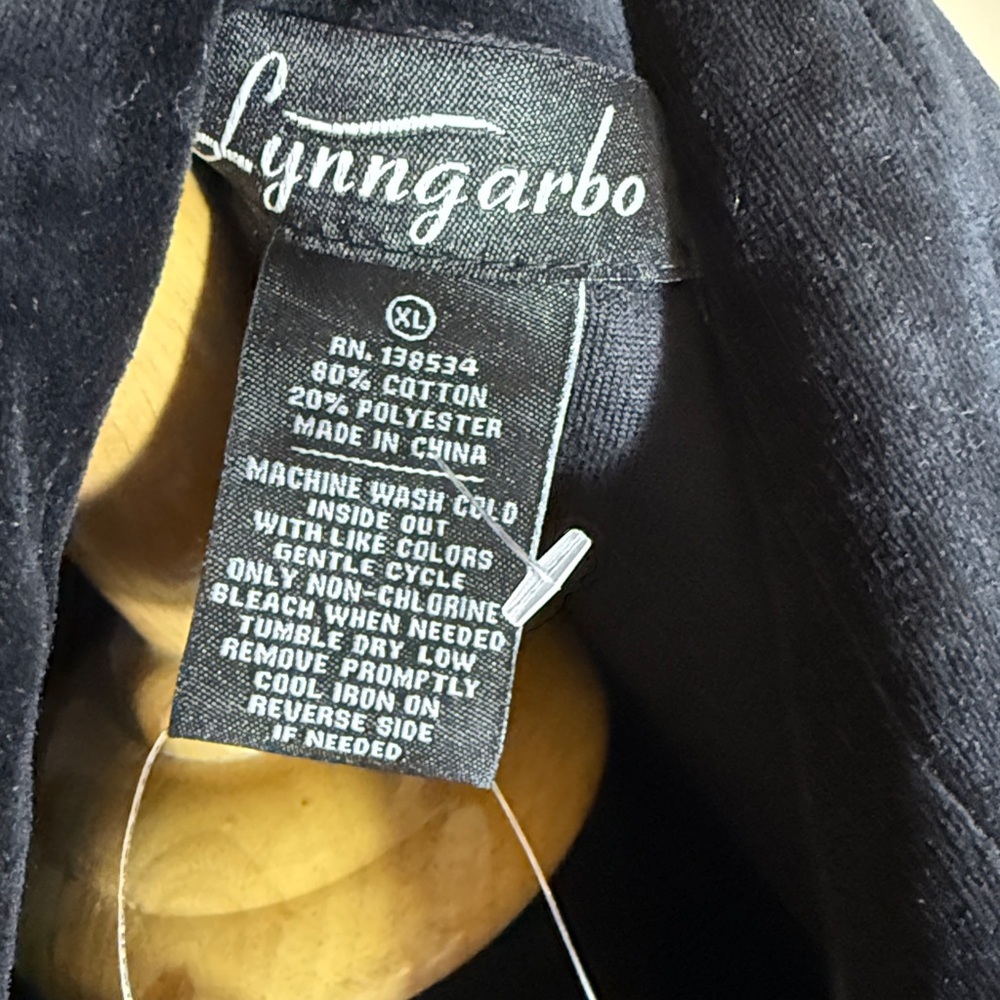 Lynngarbo Black Velour Velvet Hoodie Zip-Up Jacket Embroidered Hearts Sz XL NEW - Picture 7 of 7